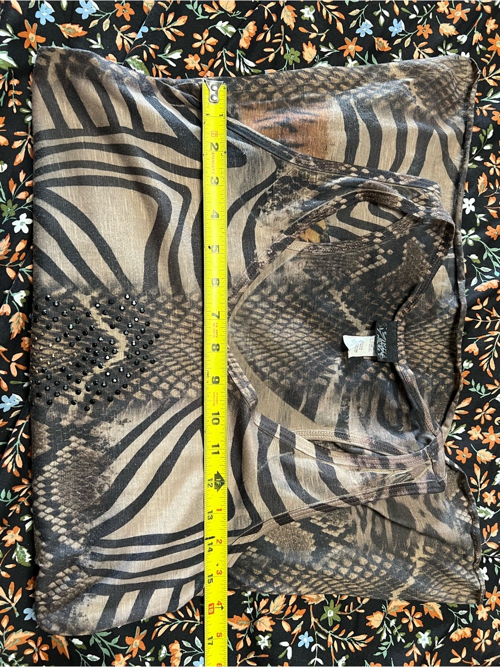 Daytrip Mixed Animal Print Patchwork Tank Top with Rhinestones - Picture 7 of 7
